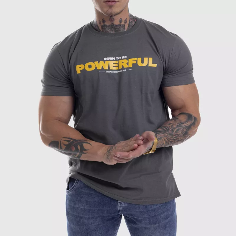Ultrasoft tričko Iron Aesthetics Powerful, sivé-1