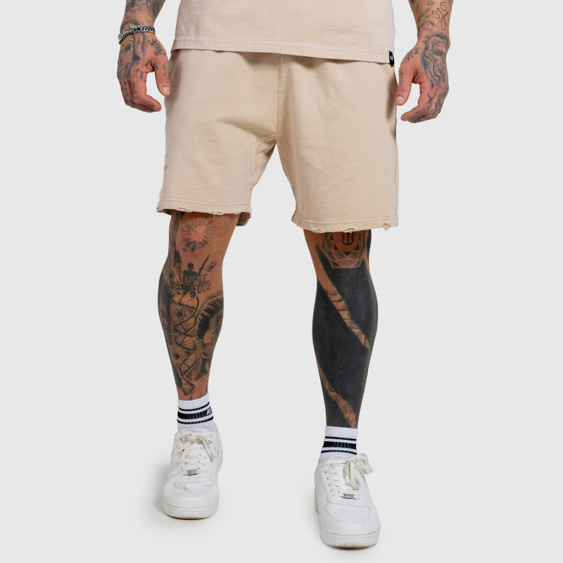 Pánske kraťasy Iron Aesthetics X Washed, béžové · záber 6