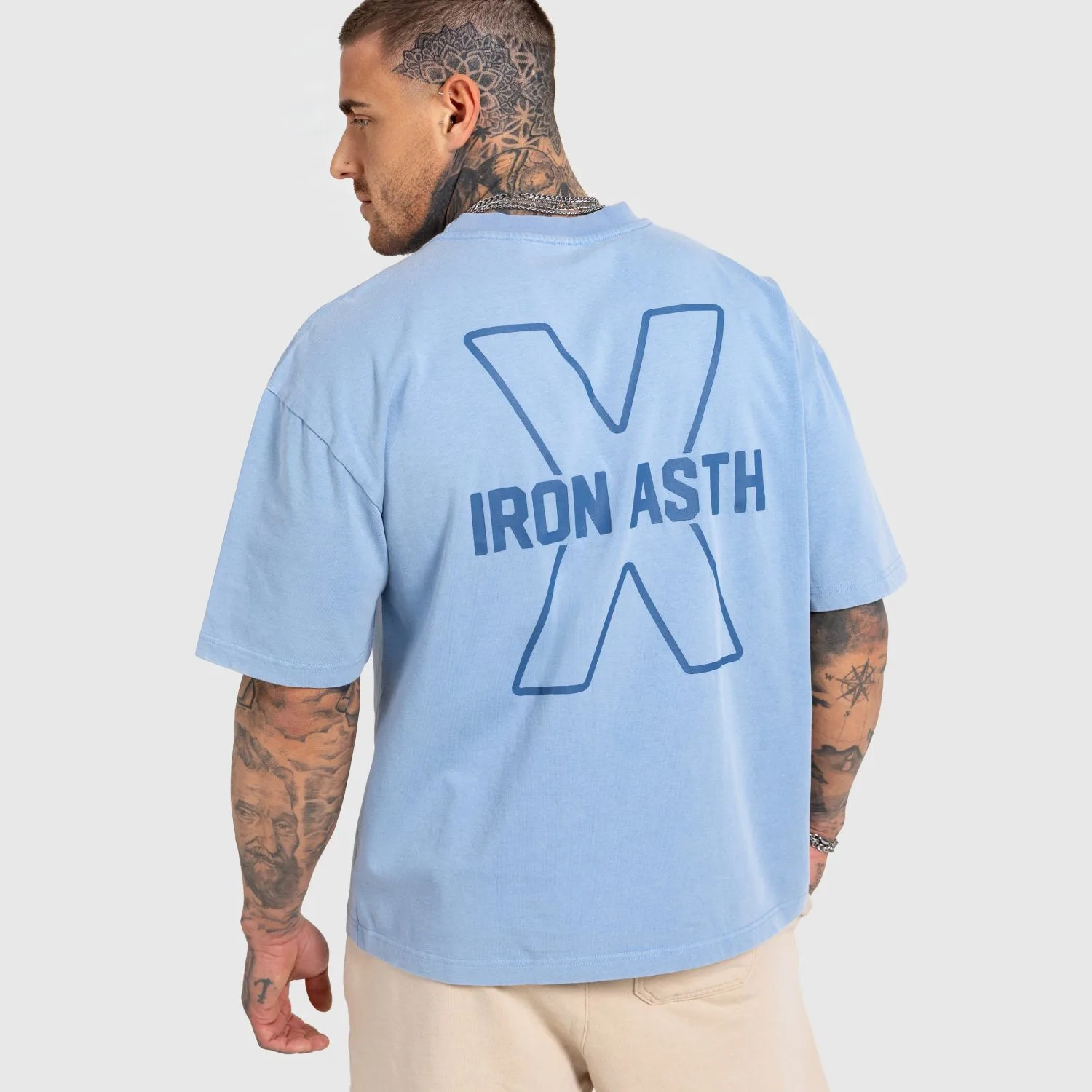 Pánske tričko Iron Aesthetics X Washed, modré-1