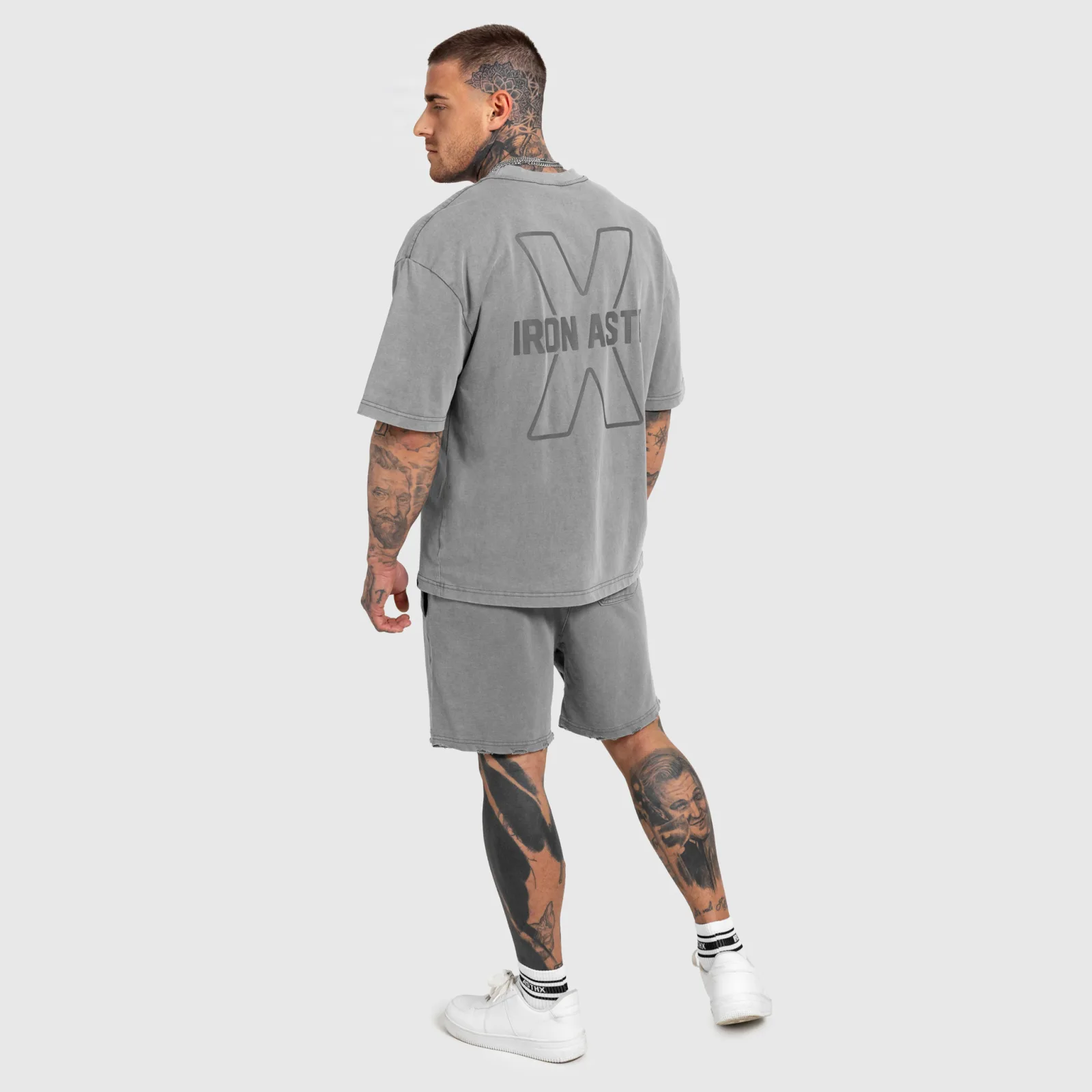 Pánska súprava Iron Aesthetics X Washed, sivá-1