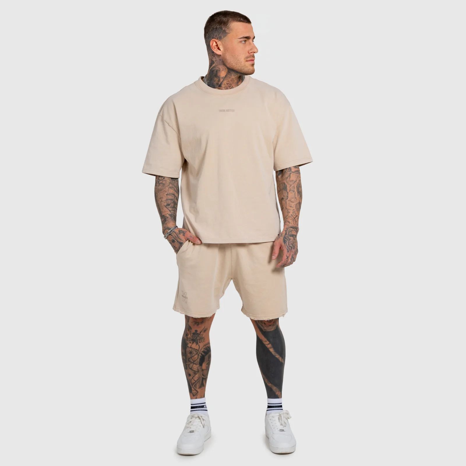 Pánska súprava Iron Aesthetics X Washed, béžová-1