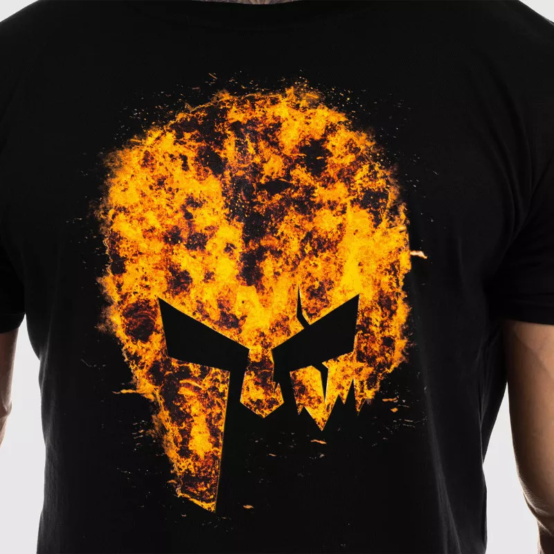 Ultrasoft tričko Iron Aesthetics Skull FIRE, čierne-2