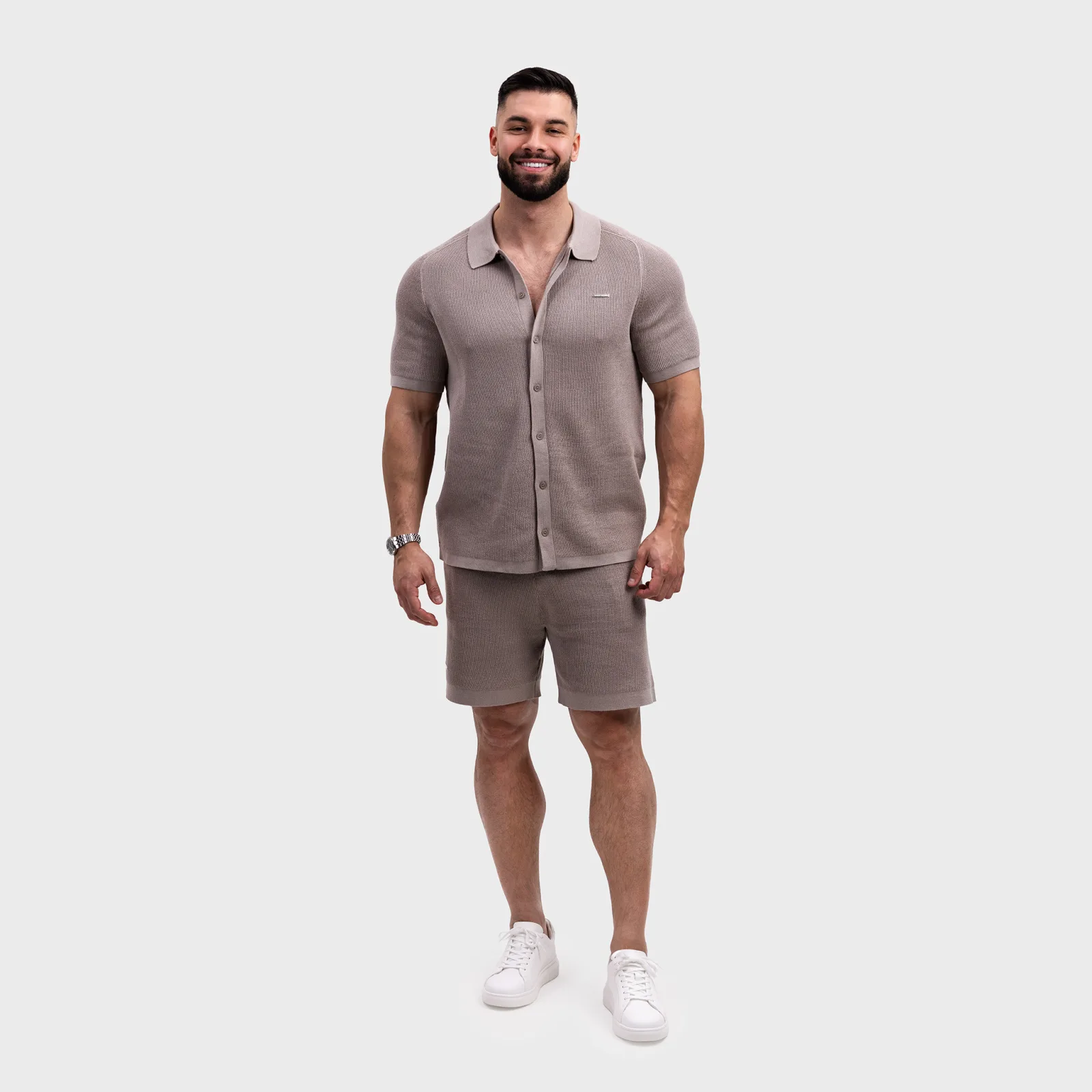 Pánska pletená súprava Iron Aesthetics Vibe, béžová-1