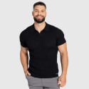 Pánske tričko Iron Aesthetics Polo Knit, čierne
