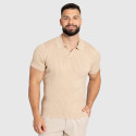 Pánske tričko Iron Aesthetics Polo Knit, béžové
