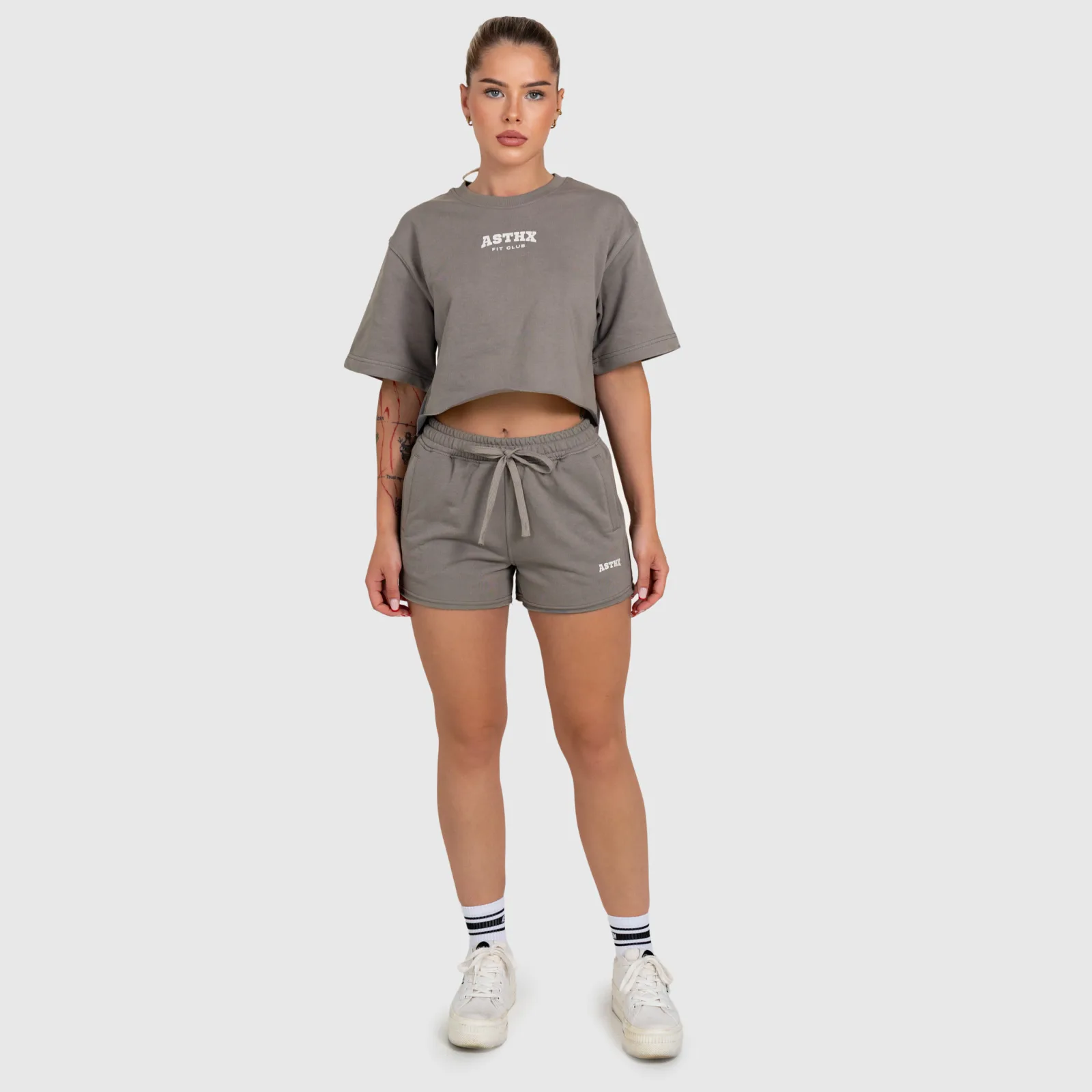 Dámska súprava Iron Aesthetics Heavy-Terry, sivá-1