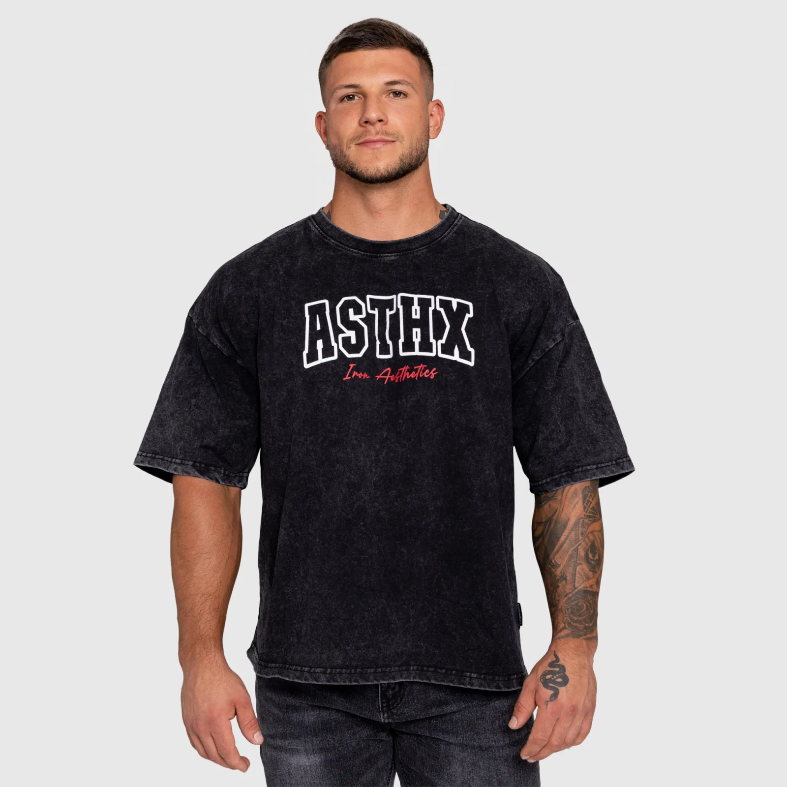 Pánske tričko Iron Aesthetics ASTHX, washed black-1