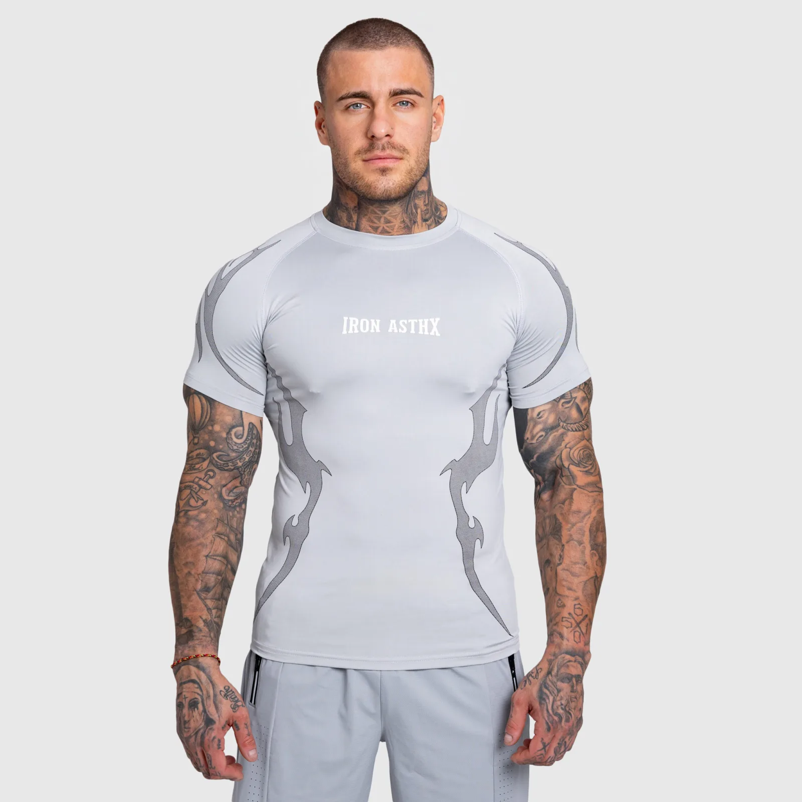 Pánske športové tričko Iron Aesthetics Titan, sivé-1