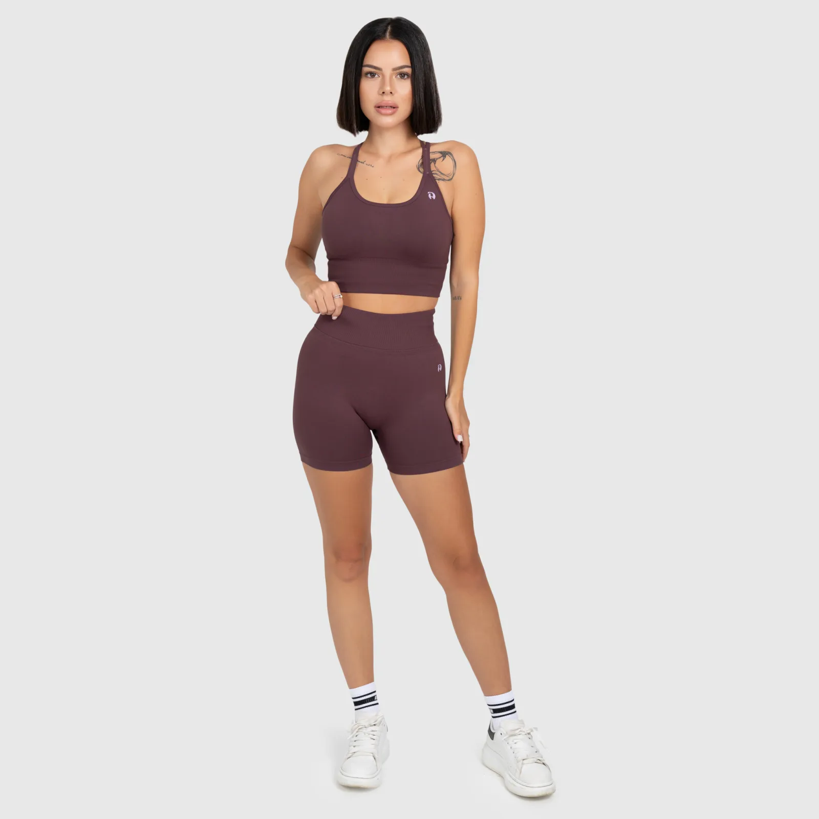 Dámska športová súprava Iron Aesthetics Ultimate short, plum-1