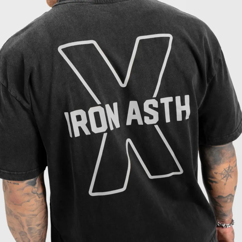 Pánske tričko Iron Aesthetics X Washed, čierne-7