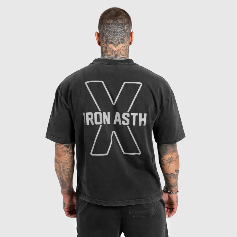 Pánske tričko Iron Aesthetics X Washed, čierne-6