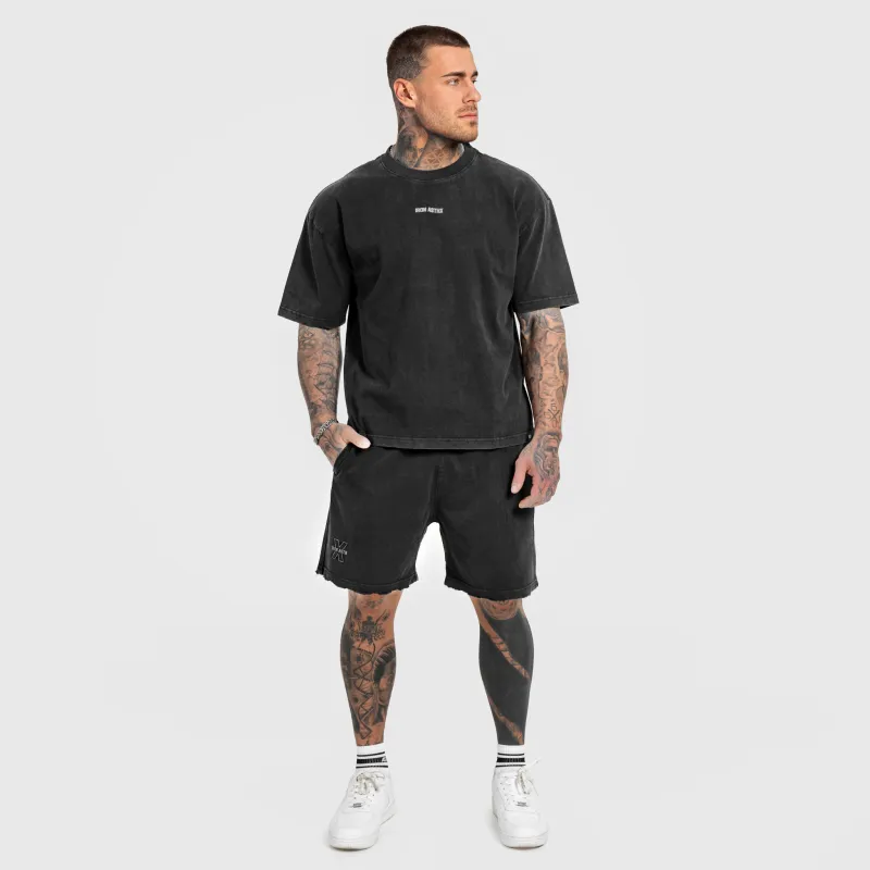 Pánske tričko Iron Aesthetics X Washed, čierne-8