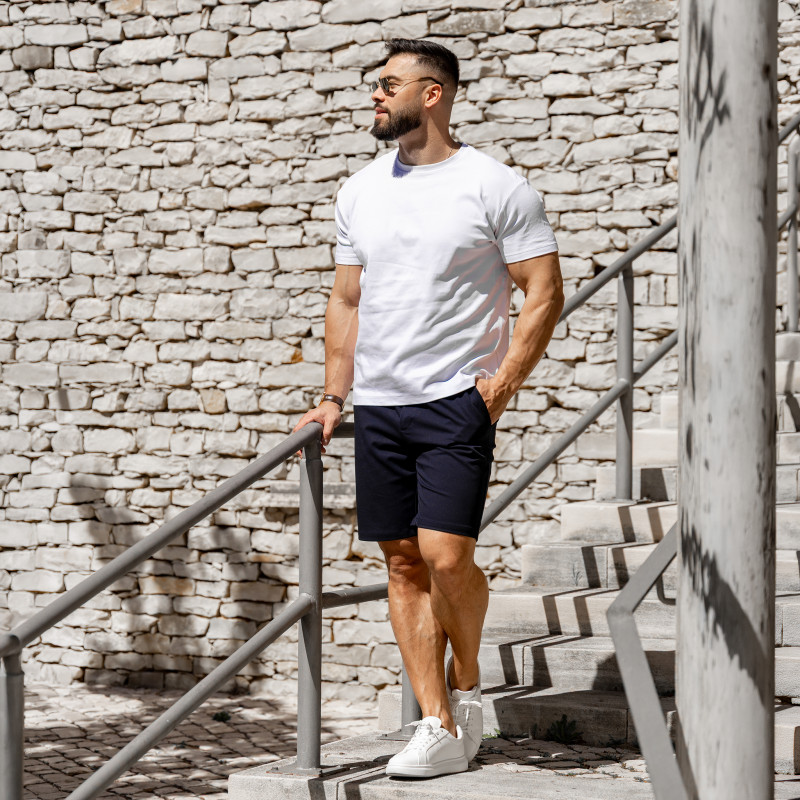 Pánske kraťasy Iron Aesthetics Chino Flex, navy · záber 8