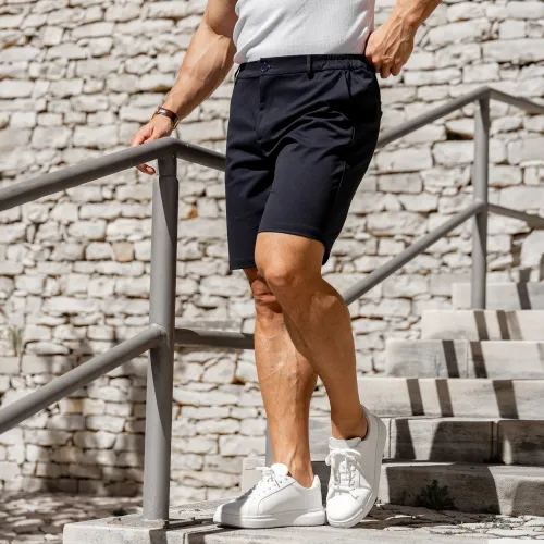 Pánske kraťasy Iron Aesthetics Chino Flex, navy