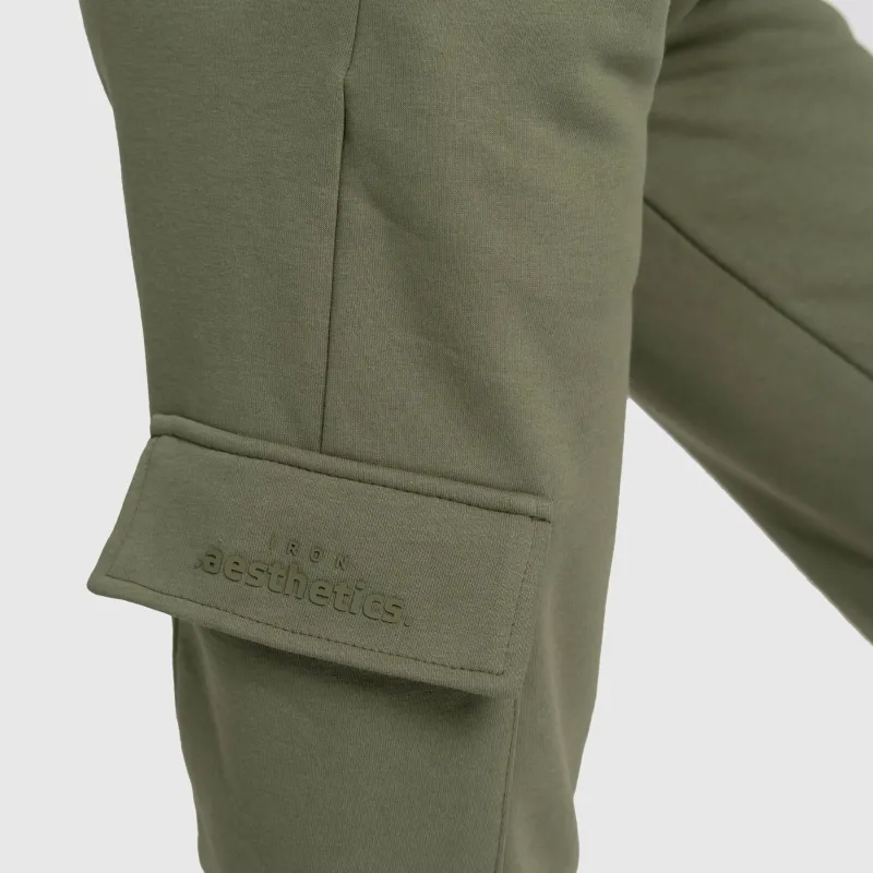 Dámske tepláky Iron Aesthetics Cargo, zelené-7
