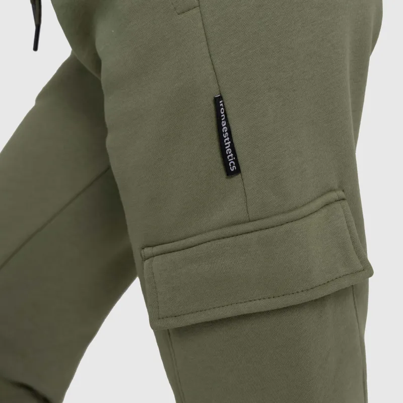 Dámske tepláky Iron Aesthetics Cargo, zelené-8