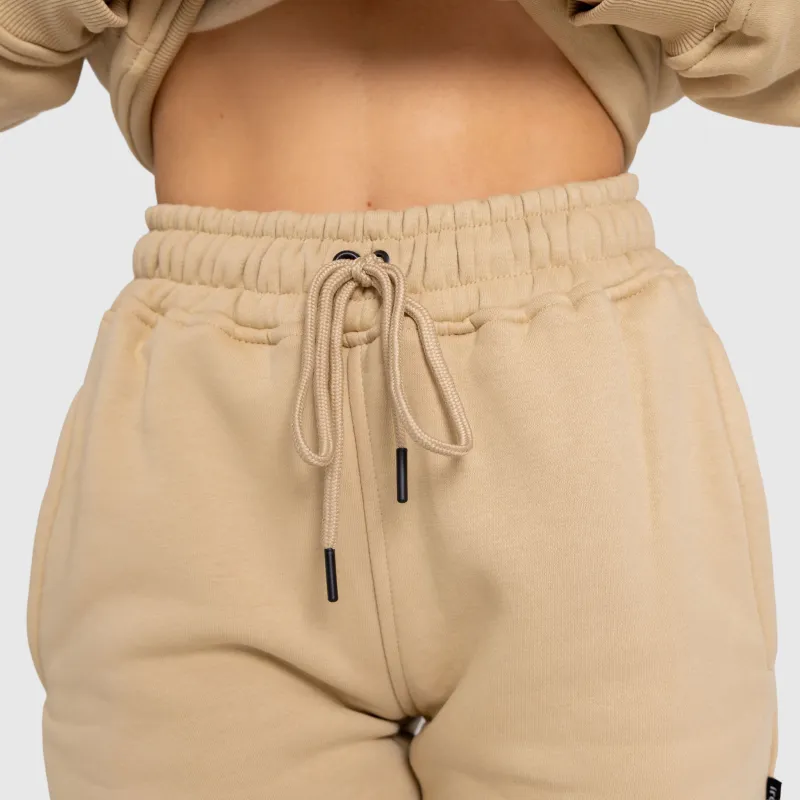 Dámske tepláky Iron Aesthetics Cargo, béžové-10