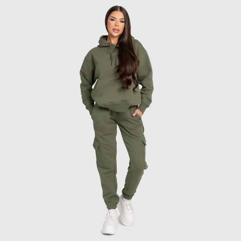Dámska oversized súprava Iron Aesthetics Cargo, zelená-1