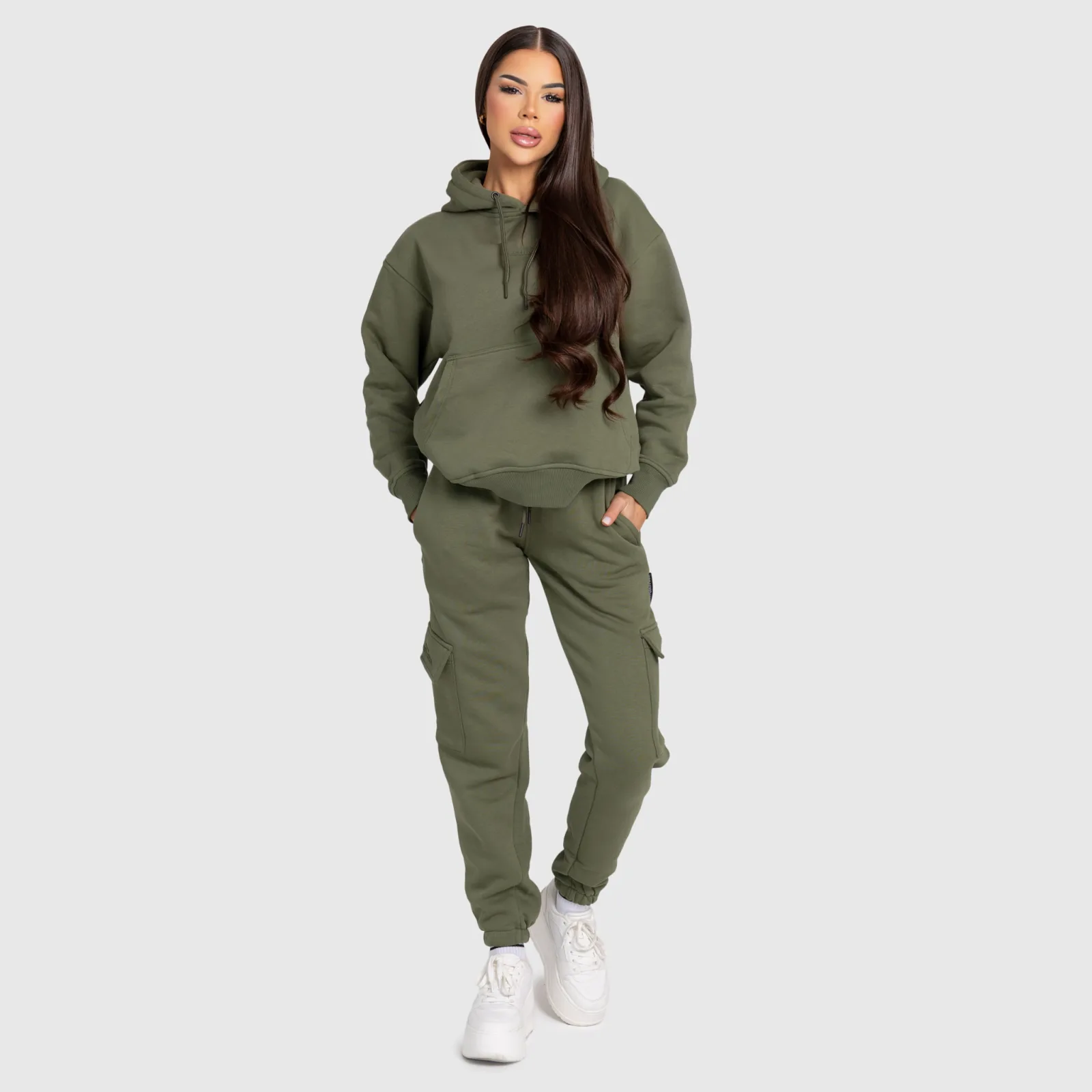 Dámska oversized súprava Iron Aesthetics Cargo, zelená-1