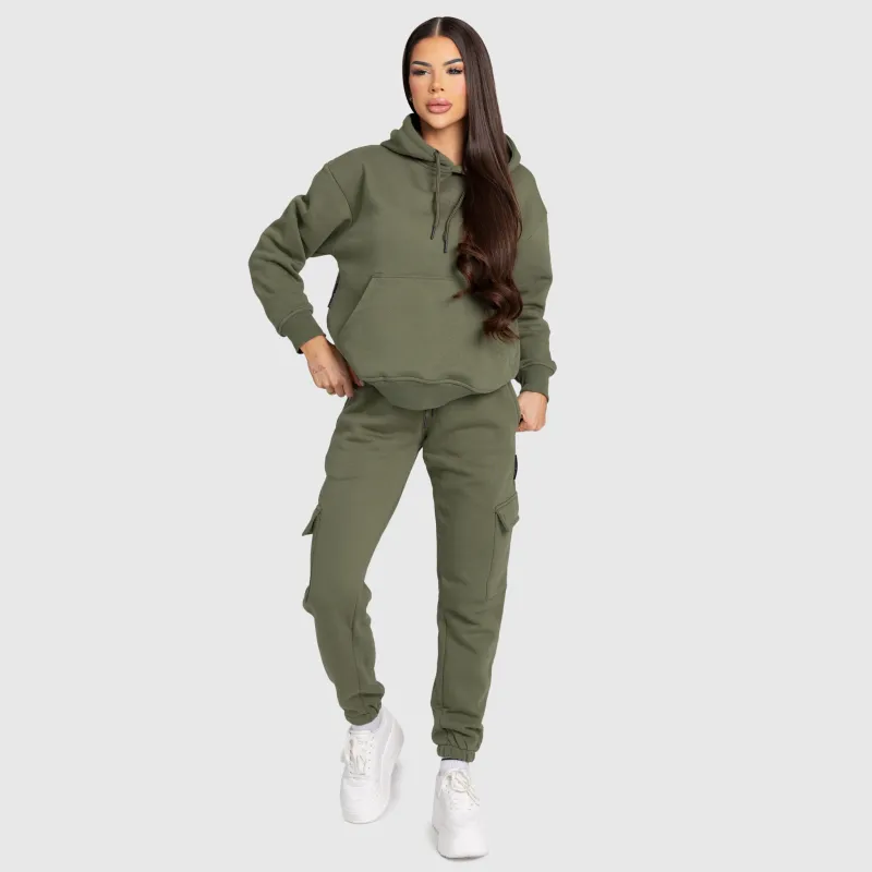 Dámska oversized súprava Iron Aesthetics Cargo, zelená-3