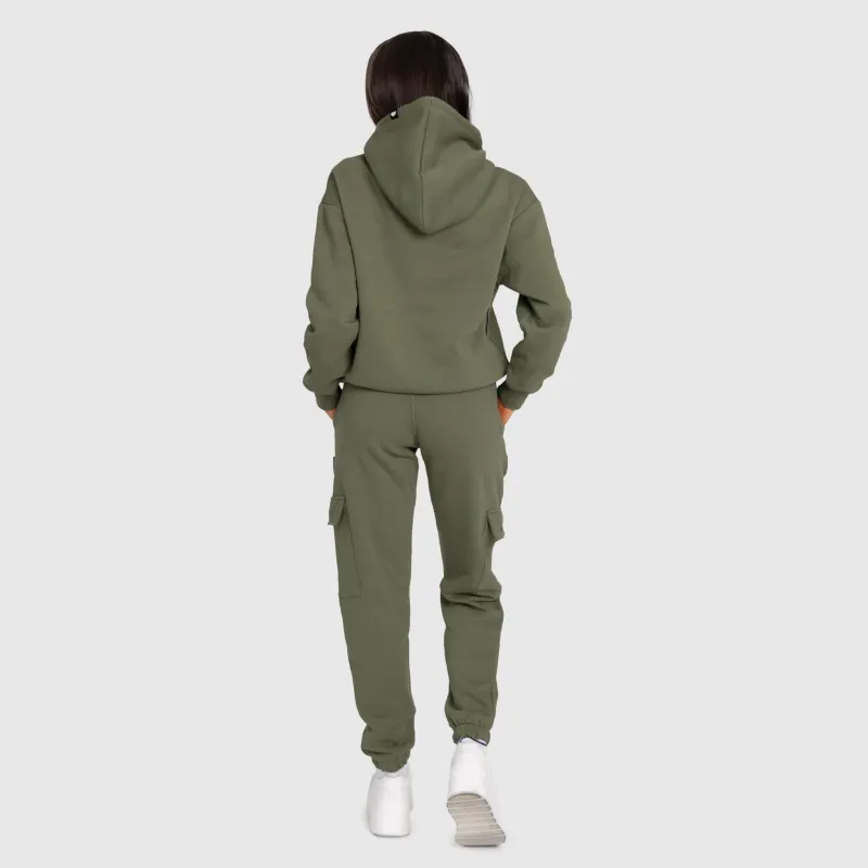 Dámska oversized súprava Iron Aesthetics Cargo, zelená-4