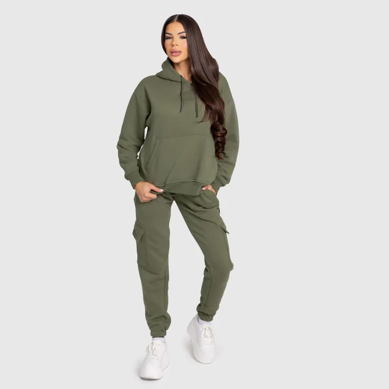 Dámska oversized súprava Iron Aesthetics Cargo, zelená-5
