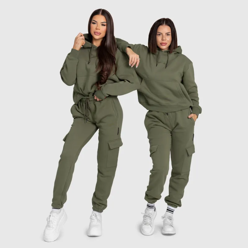 Dámska oversized súprava Iron Aesthetics Cargo, zelená-8