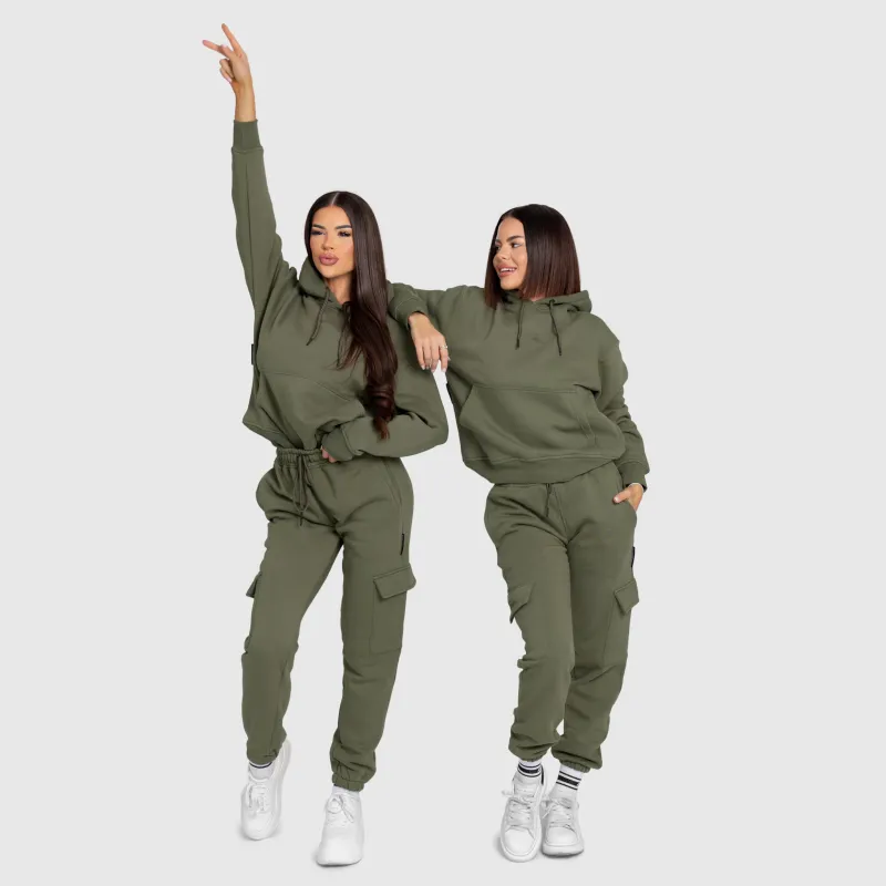 Dámska oversized súprava Iron Aesthetics Cargo, zelená-11