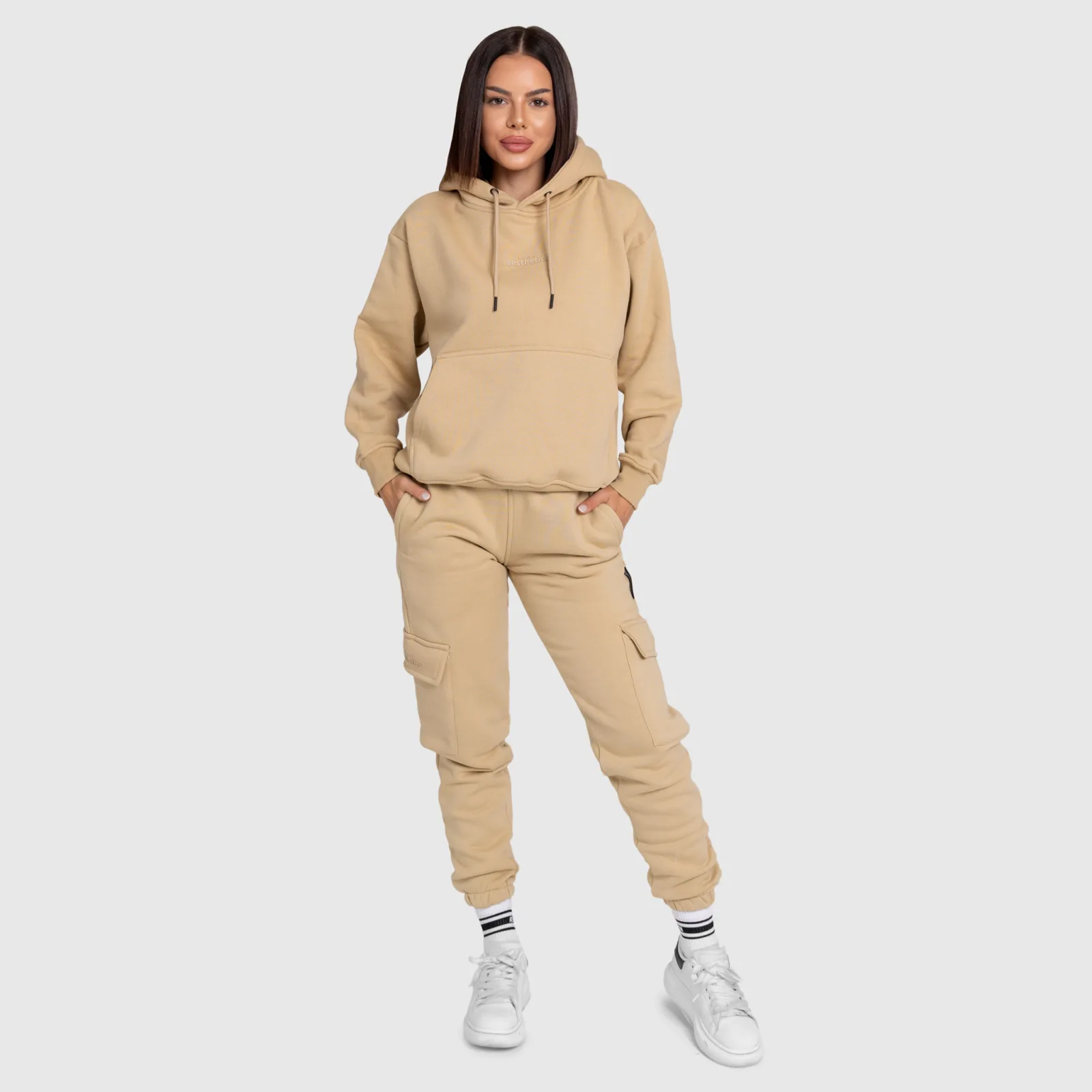 Dámska oversized súprava Iron Aesthetics Cargo, béžová-1