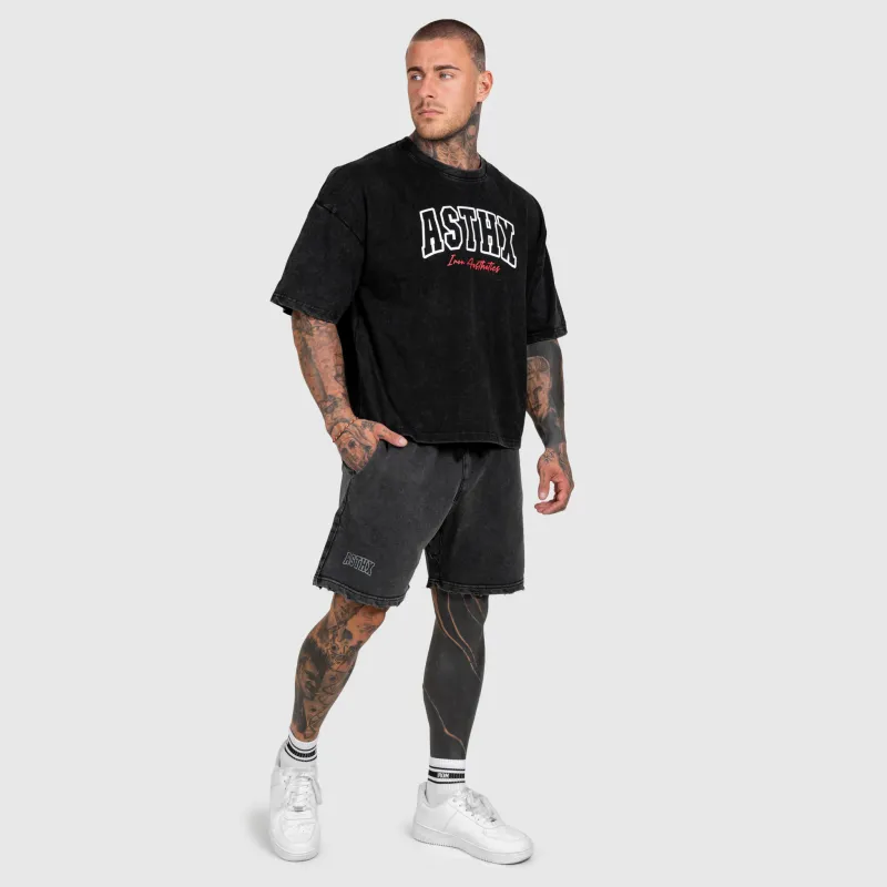 Pánske kraťasy Iron Aesthetics ASTHX, washed black-9