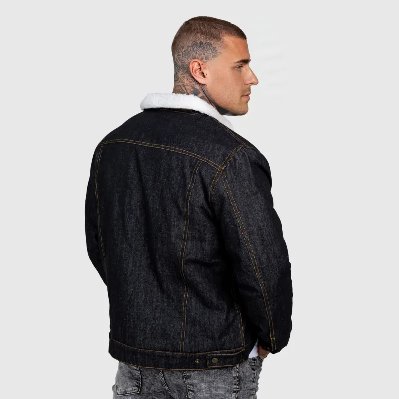 Pánska rifľová bunda Iron Aesthetics Sherpa, čierna-7