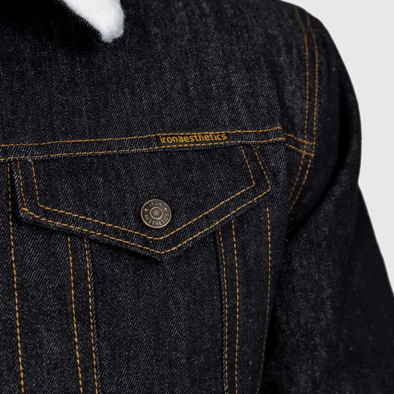 Pánska rifľová bunda Iron Aesthetics Sherpa, čierna-9