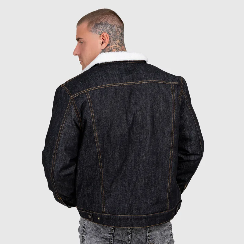 Pánska rifľová bunda Iron Aesthetics Sherpa, čierna-13