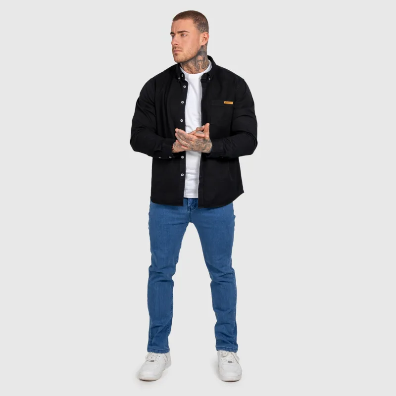 Pánska džínsová košeľa Iron Aesthetics Urban, čierna-17