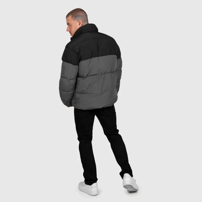 Pánska bunda Iron Aesthetics Block Puffer, black/grey-13