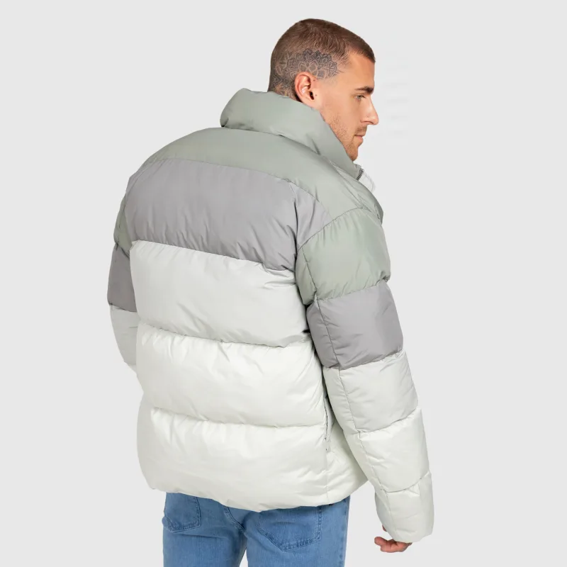 Pánska bunda Iron Aesthetics Block Puffer, green-6