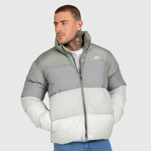 Pánska bunda Iron Aesthetics Block Puffer, green
