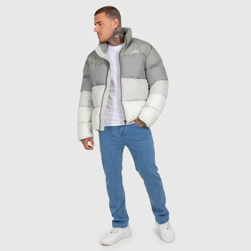 Pánska bunda Iron Aesthetics Block Puffer, green-12