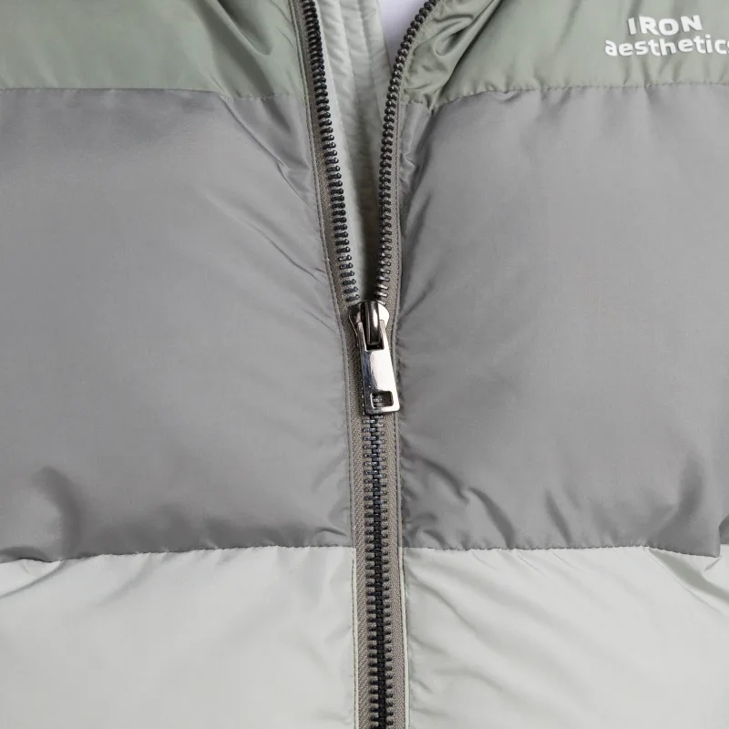 Pánska bunda Iron Aesthetics Block Puffer, green-10