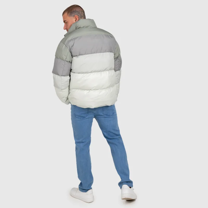 Pánska bunda Iron Aesthetics Block Puffer, green-13