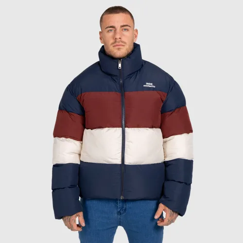 Pánska bunda Iron Aesthetics Block Puffer, navy