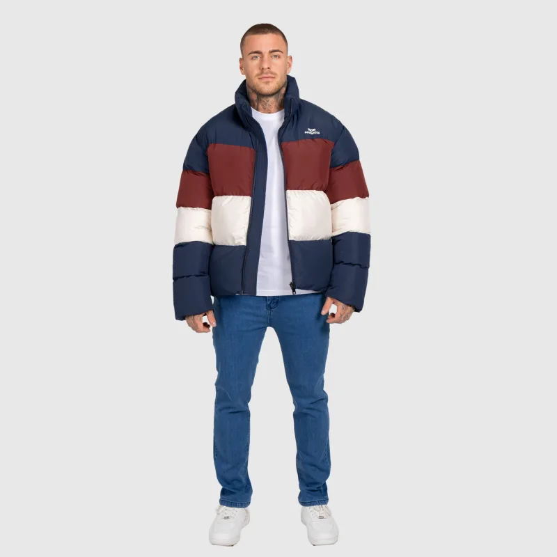 Pánska bunda Iron Aesthetics Block Puffer, navy-11