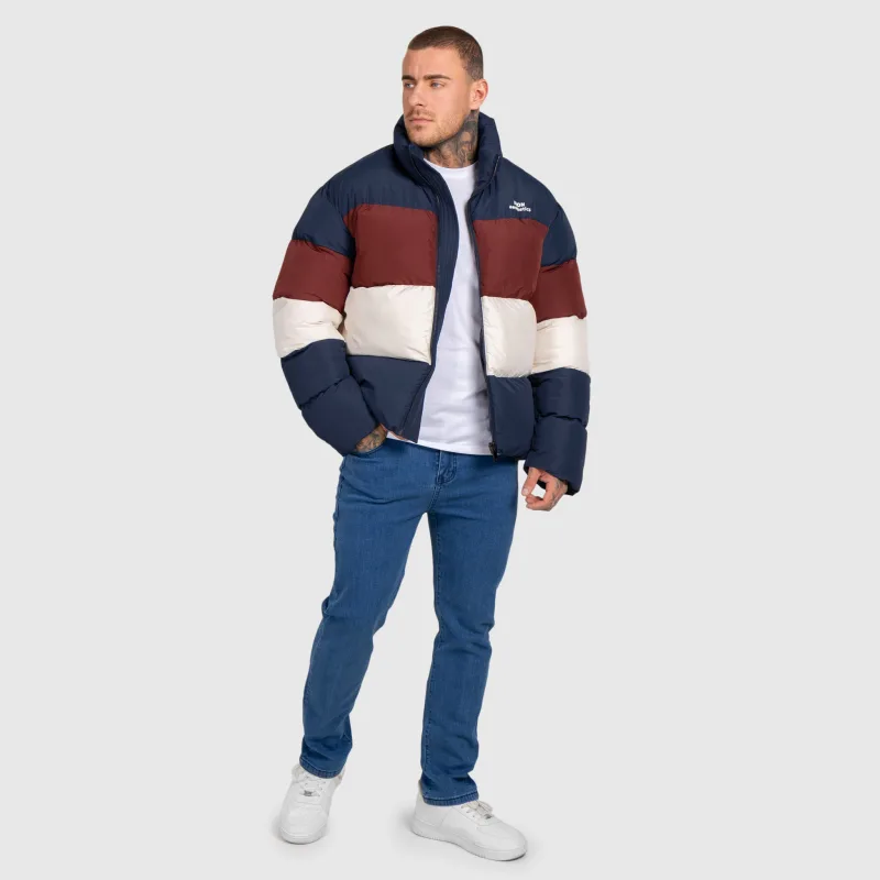 Pánska bunda Iron Aesthetics Block Puffer, navy-12