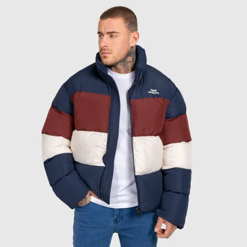 Pánska bunda Iron Aesthetics Block Puffer, navy