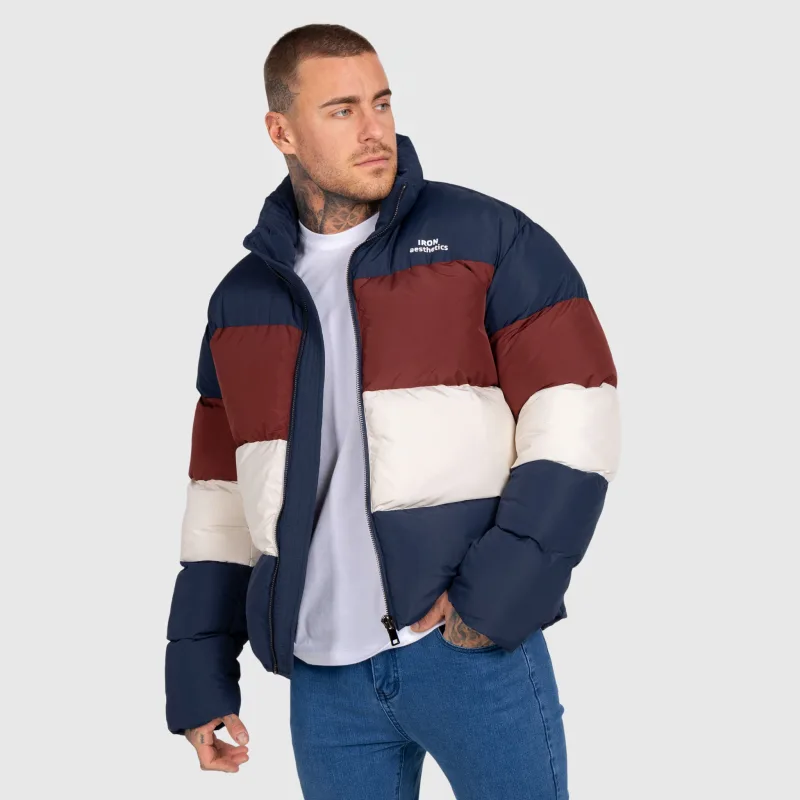Pánska bunda Iron Aesthetics Block Puffer, navy-3