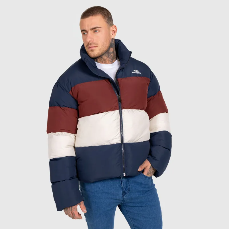 Pánska bunda Iron Aesthetics Block Puffer, navy-6