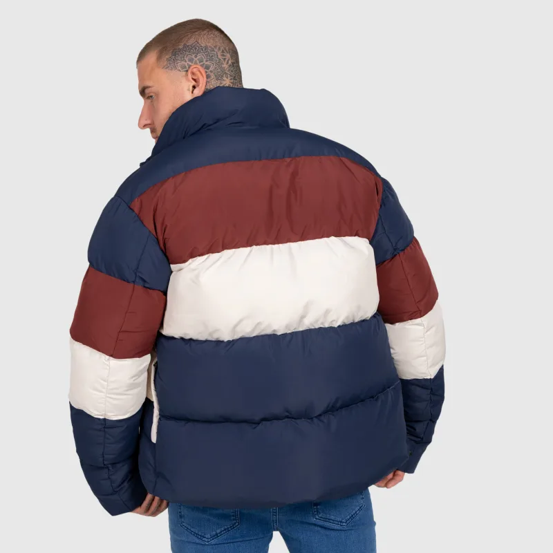 Pánska bunda Iron Aesthetics Block Puffer, navy-7