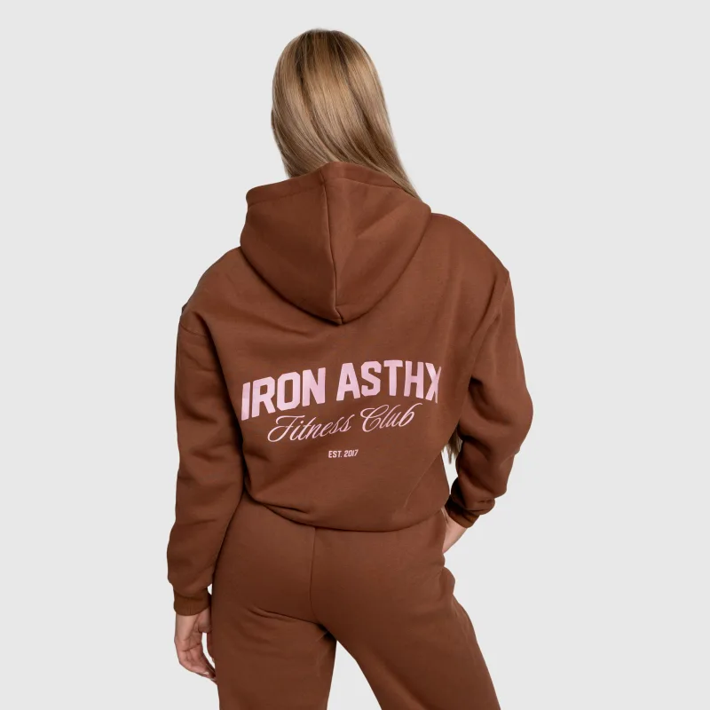 Dámska mikina Iron Aesthetics Fitness Club, hnedá-7