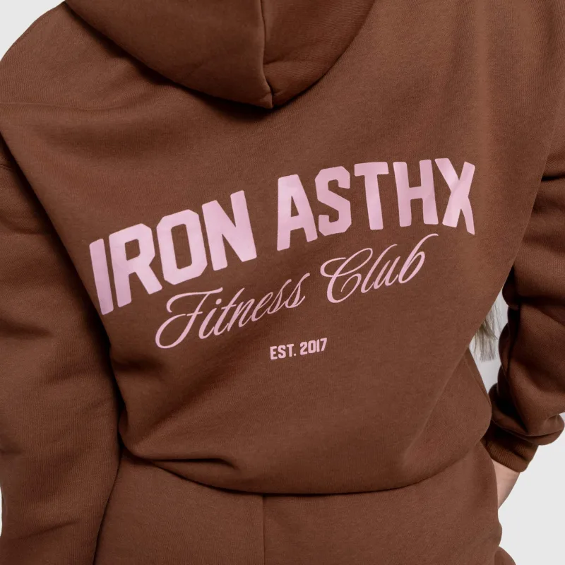 Dámska mikina Iron Aesthetics Fitness Club, hnedá-6