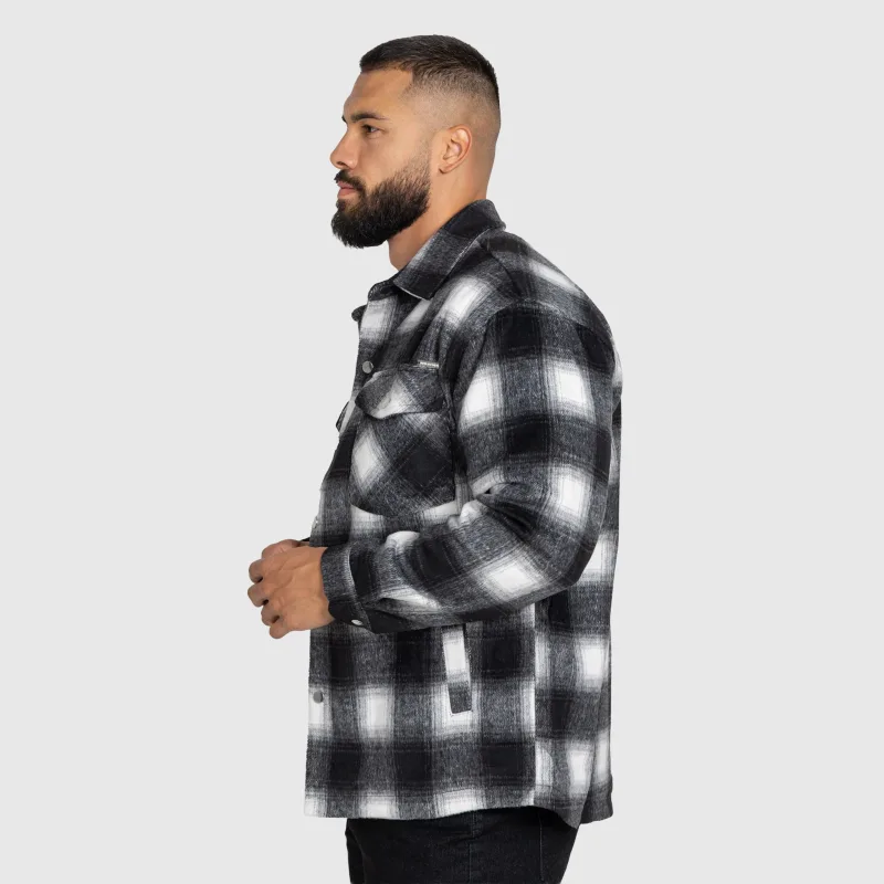 Pánska košeľová bunda Iron Aesthetics Timber, black/white-4